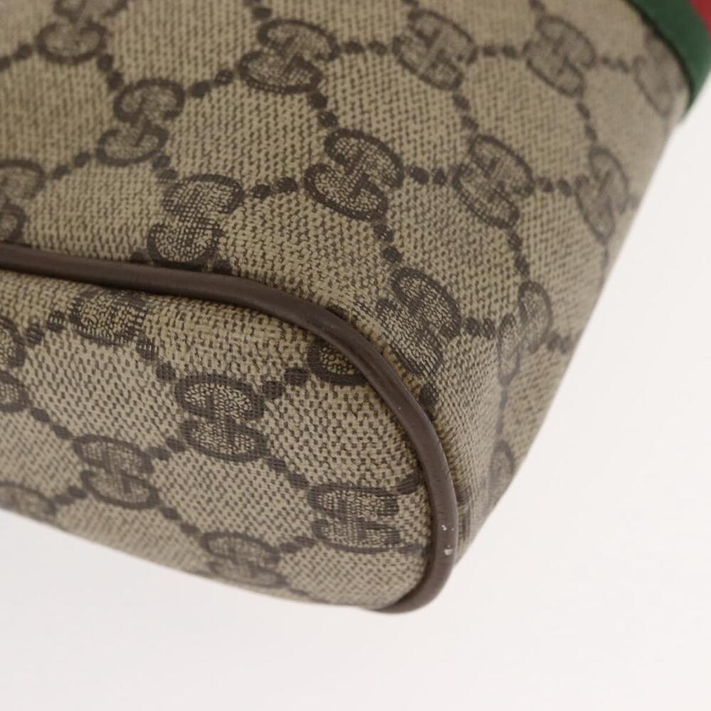 GUCCI GG Supreme Web Sherry Line Clutch Bag PVC Beige Gold 89 01 012 Auth BA7455 - Picture 7 of 16